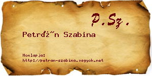 Petrán Szabina névjegykártya