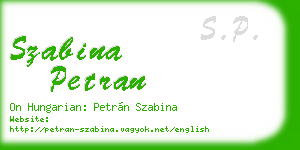 szabina petran business card