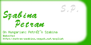szabina petran business card